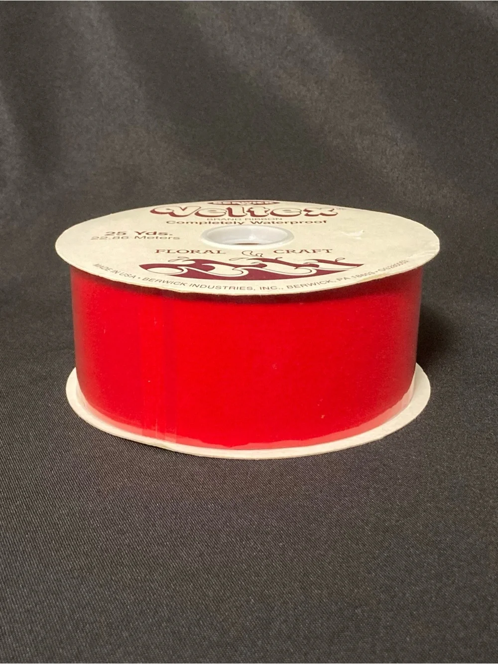 ⭐️ Vintage Berwick Veltex Waterproof Bright Red Velvet Ribbon 2 5/8” x 900”